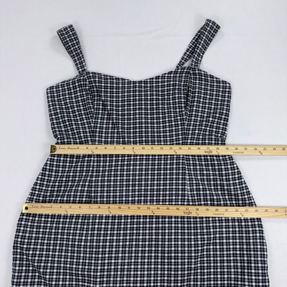 Abercrombie & Fitch Women's Plaid Woven Mini Dress XL Black White Wide Strap - Picture 12 of 15